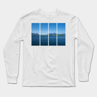 Wonderful landscapes in Norway. Nordland. Beautiful scenery of a coastline from Mortenstranda beach. Rippled sea in a sunny summer day.White clouds and islands in the background Long Sleeve T-Shirt